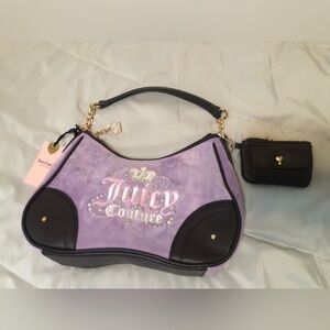 Juicy Couture Dreamy Juicy Shoulder Bag Lavender/Chocolate NWT